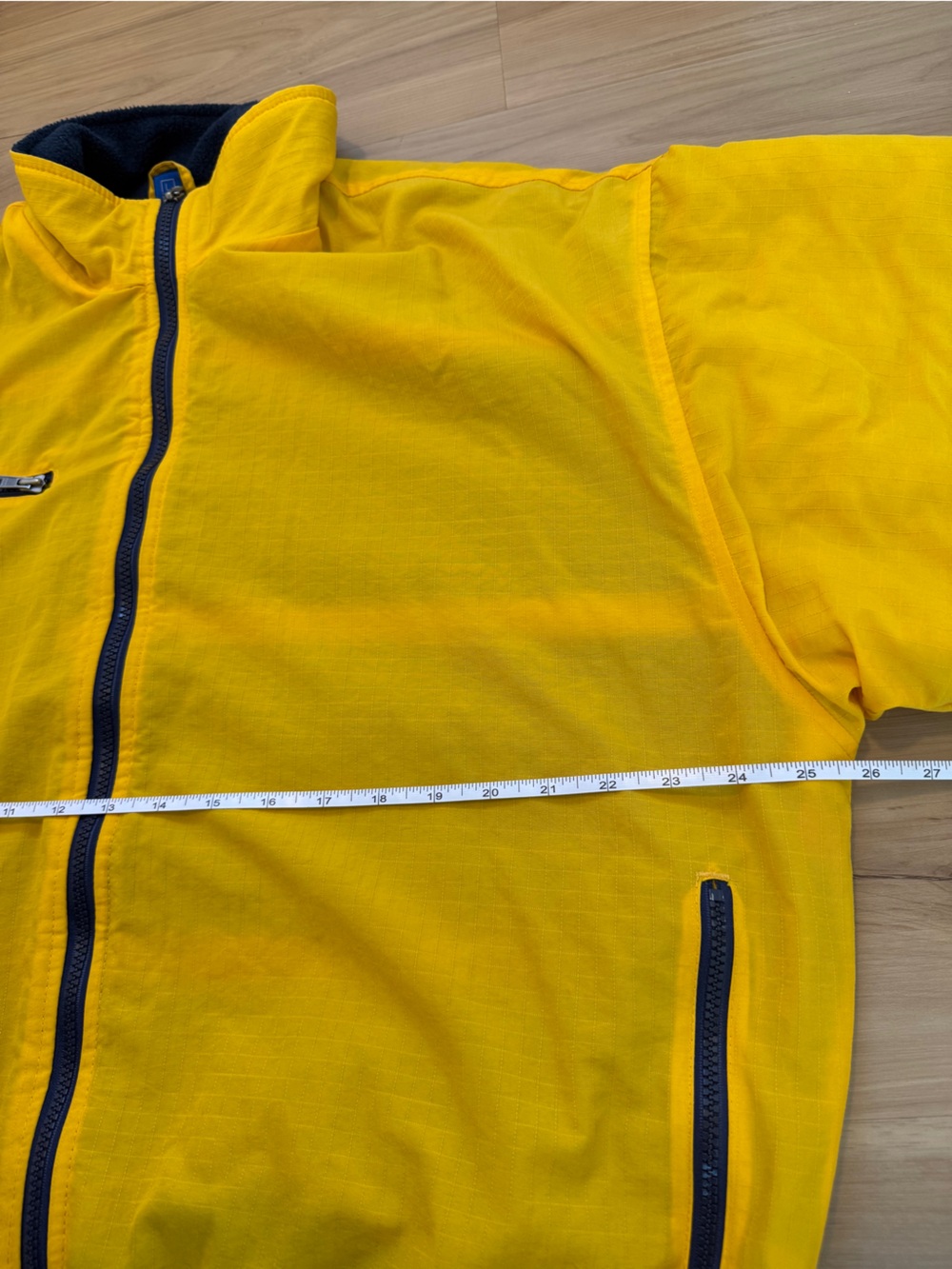 Dunbrooke Yellow Jacket with Cozy Navy Striped Fleece - Large - Picture 11 of 16